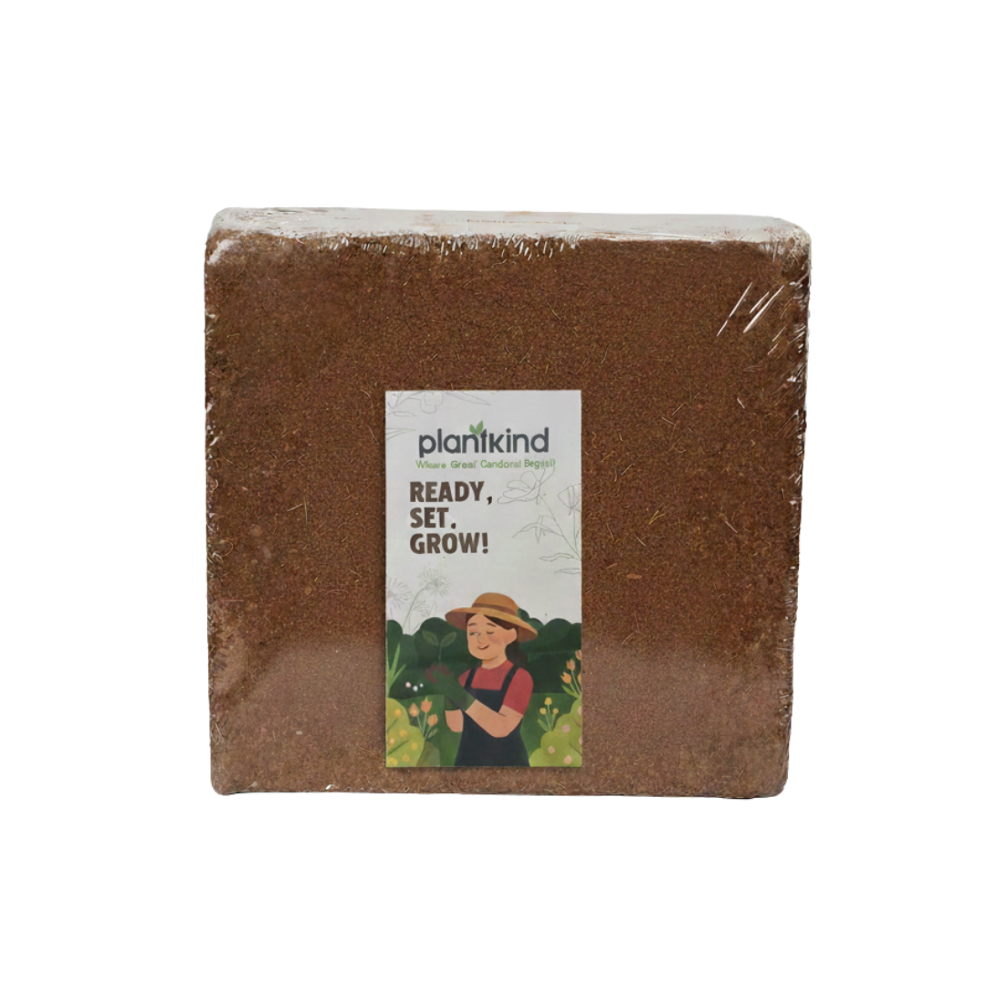 Plantkind Cocopeat Block for Plants | Compressed Coconut Coir  | Enhances Soil Texture and Moisture Retention Naturally | 1 Kg | 2Kg