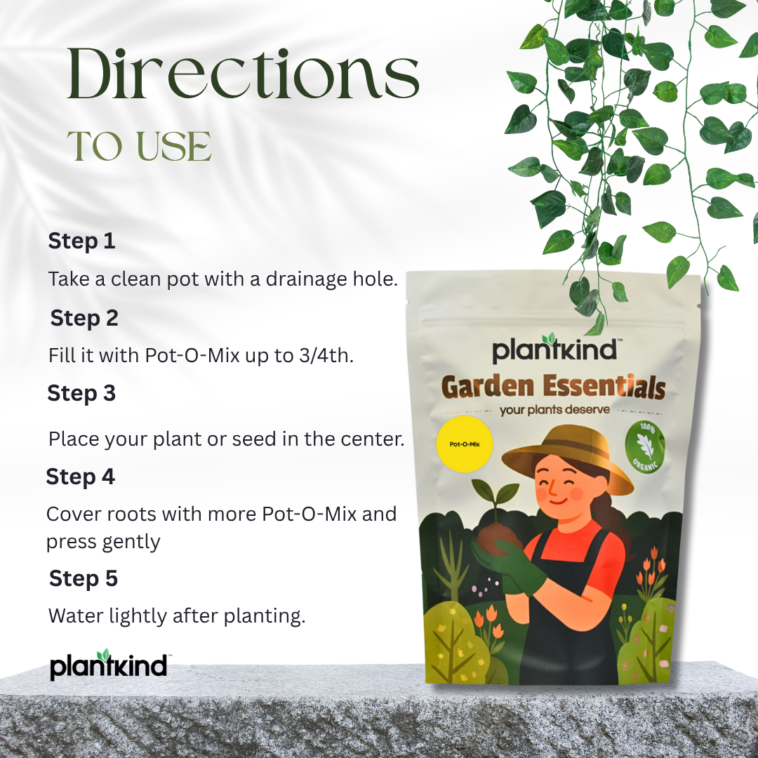 PLANTKIND Pot-O-Mix 1 KG | Potting Mix | Pack of 1