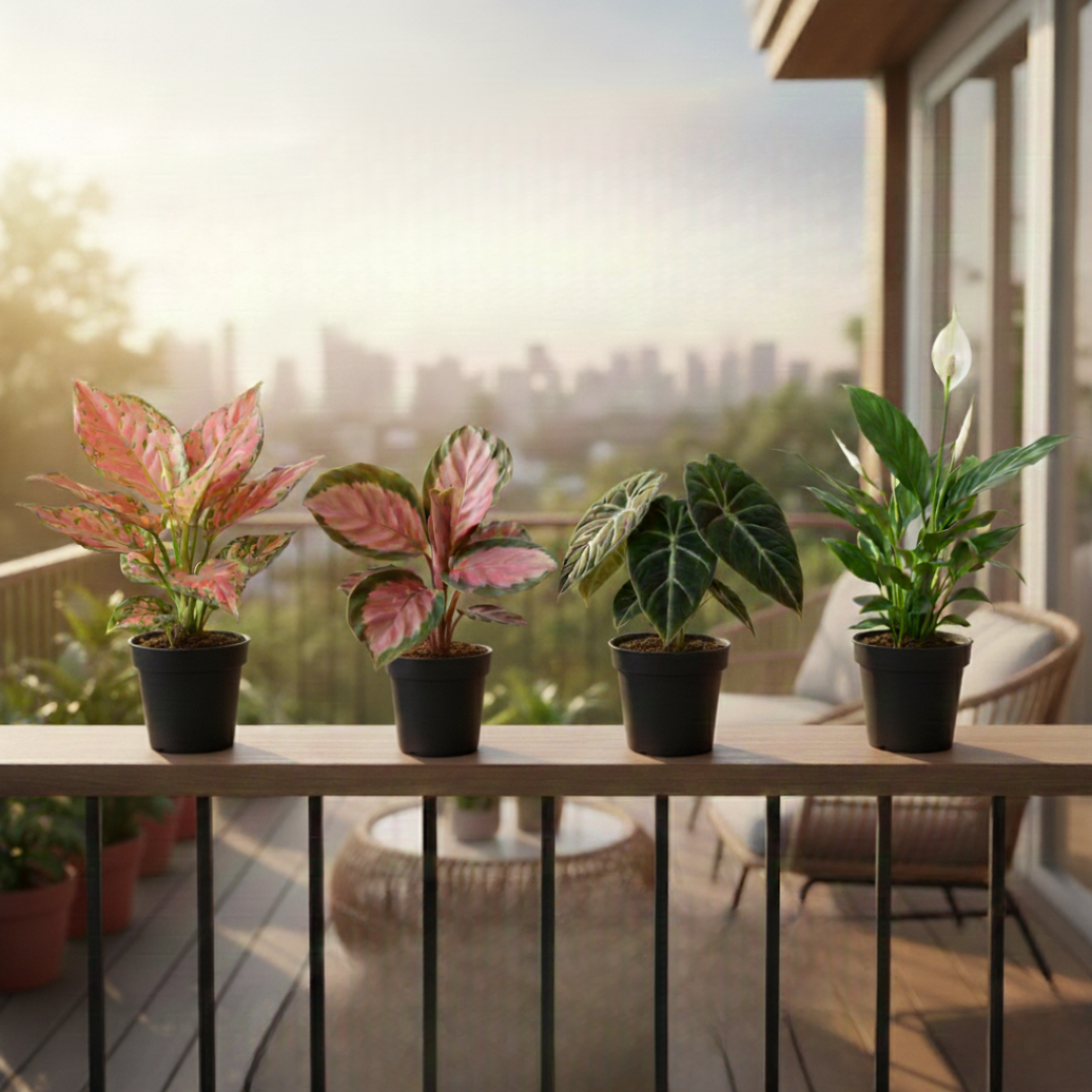 Blush & Green Indoor Leafy Combo |The Perfect Blend of Grace & Green| Pack of 4