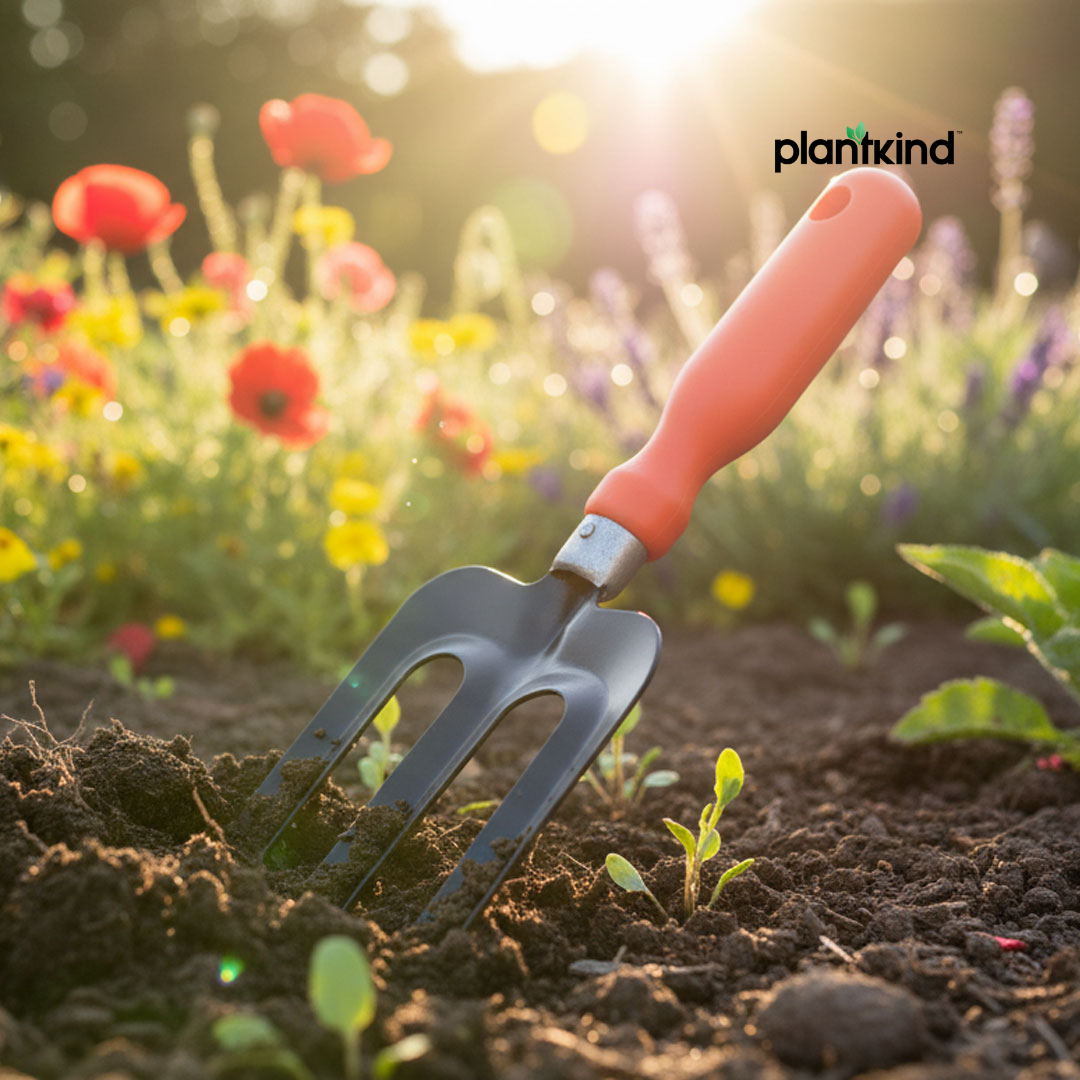Plantkind Gardening Fork with PVC Handle | Gardenind Tools | Pack of 1