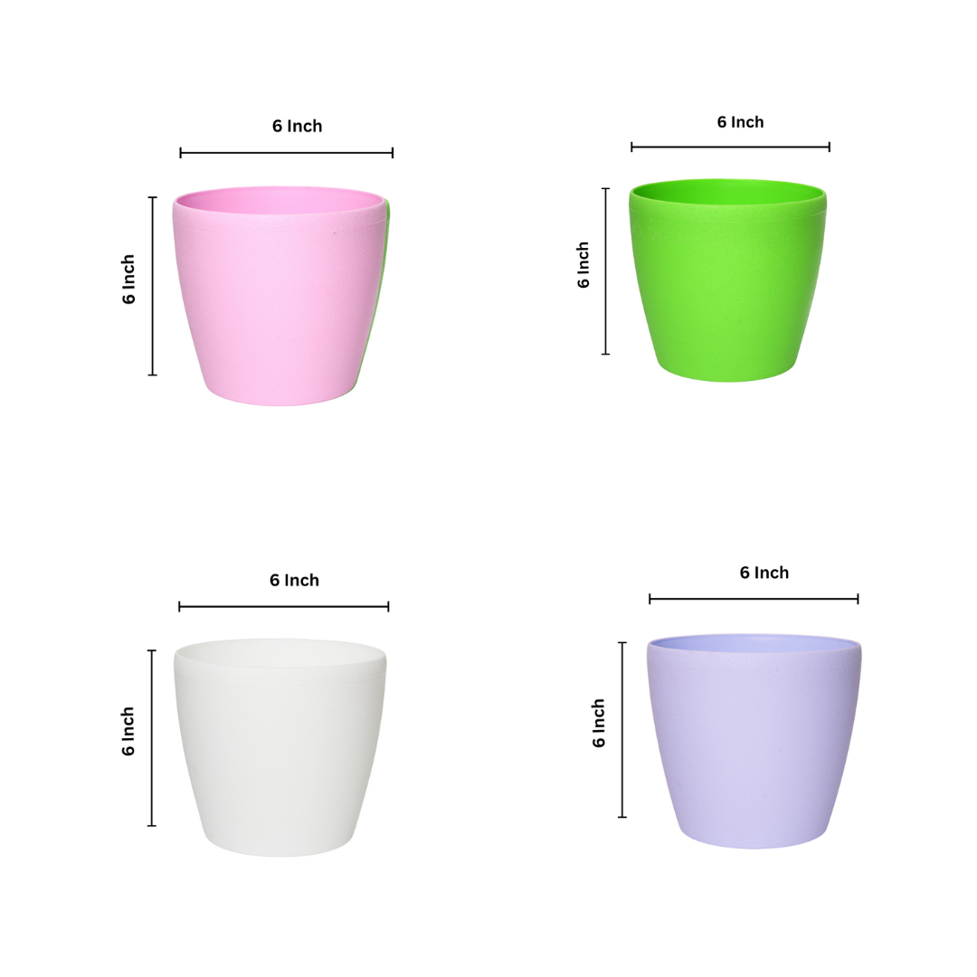 Plantkind Deco Plastic Pots 6inch | Plastic Pots | Pack Of 1