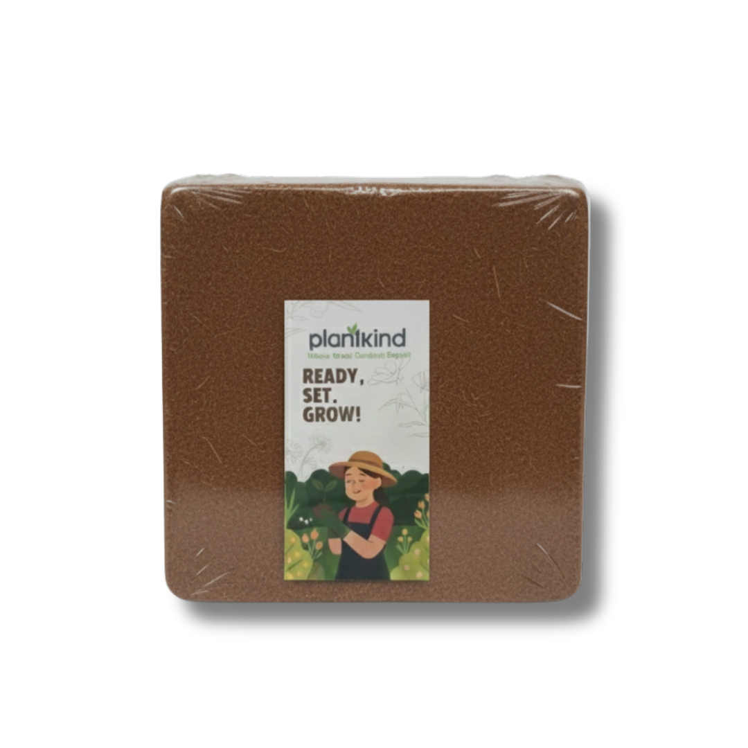 Plantkind Cocopeat Block for Gardening | Organic Coconut Coir  | Improves Drainage and Soil Aeration | Suitable for All Types of Plants| 5Kg |10 Kg