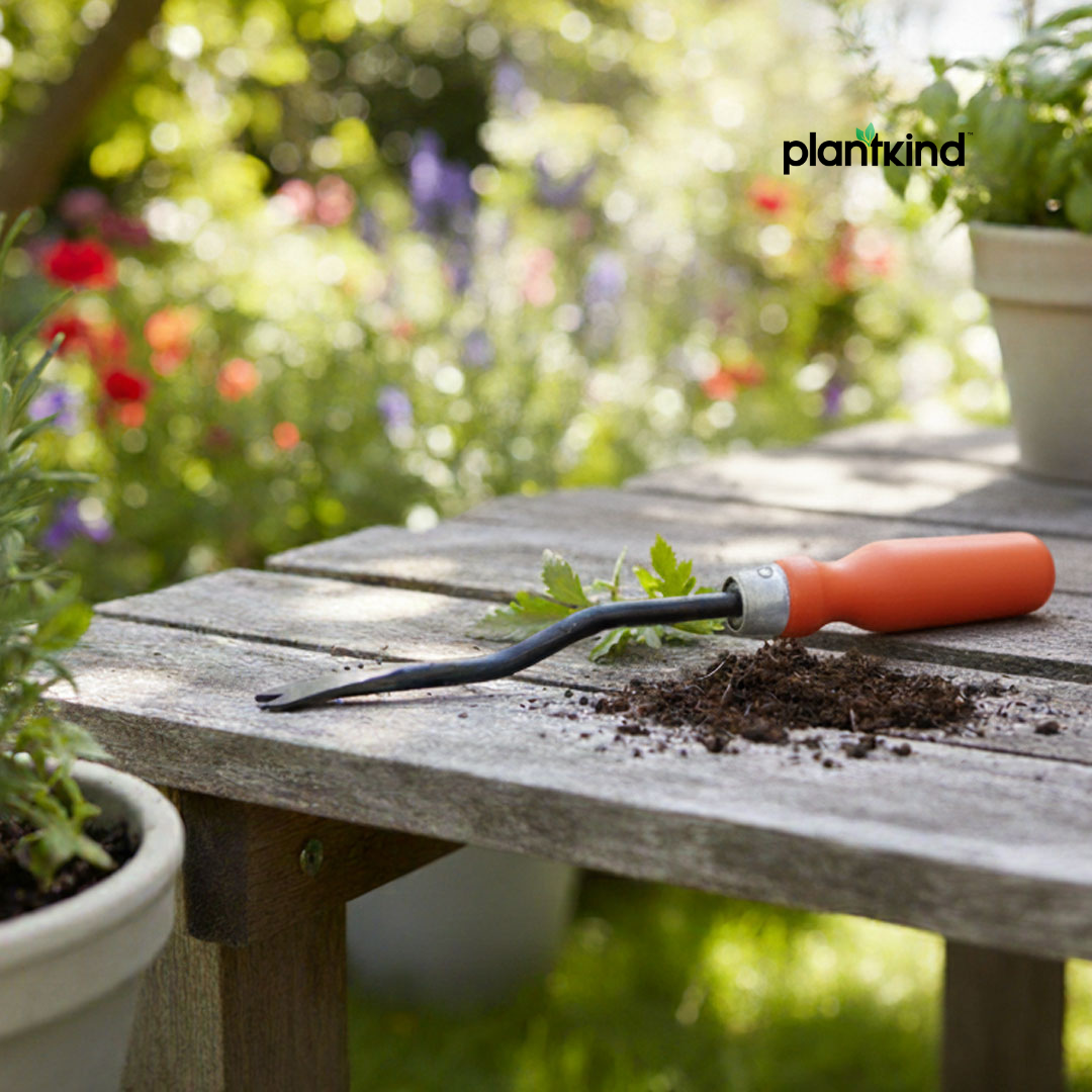 Plantkind Single Prong Weeder With  Handle 1 Pc | Gardening Tools | Pack of 1