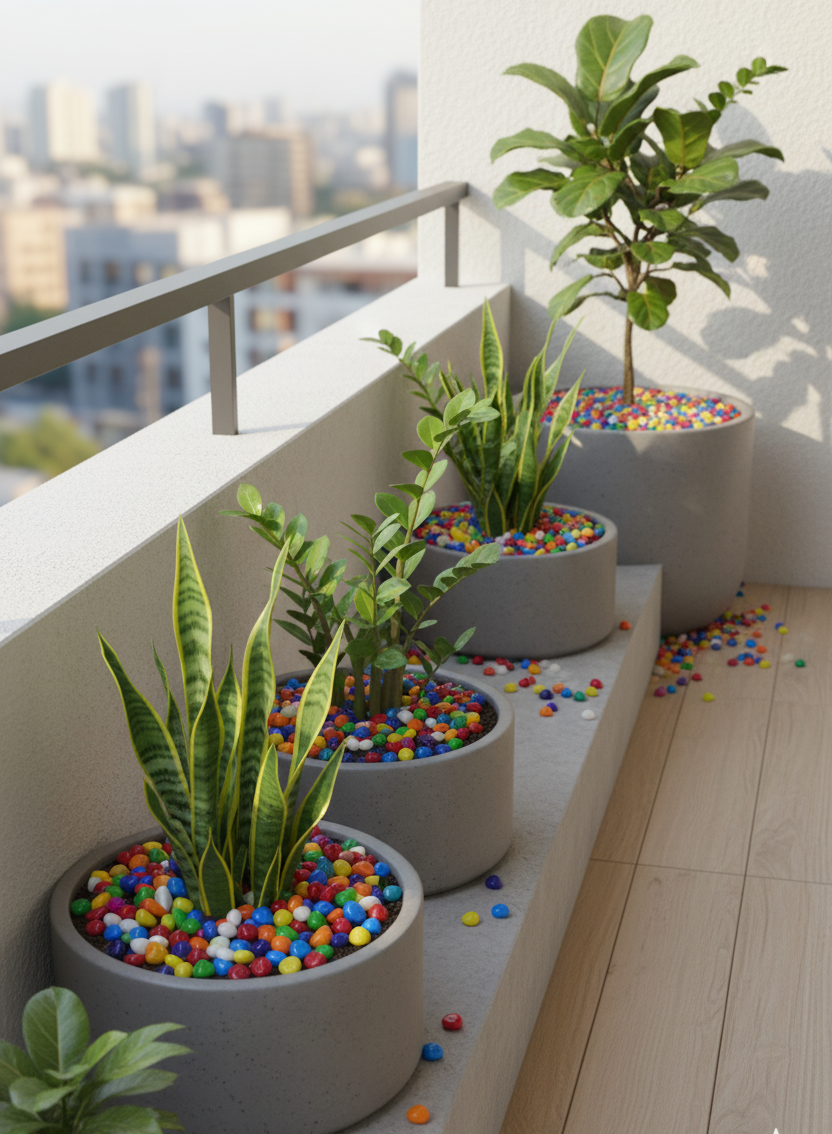 Plantkind Coloured Pebbles 1 kg | Garden Decors | Pack of 1